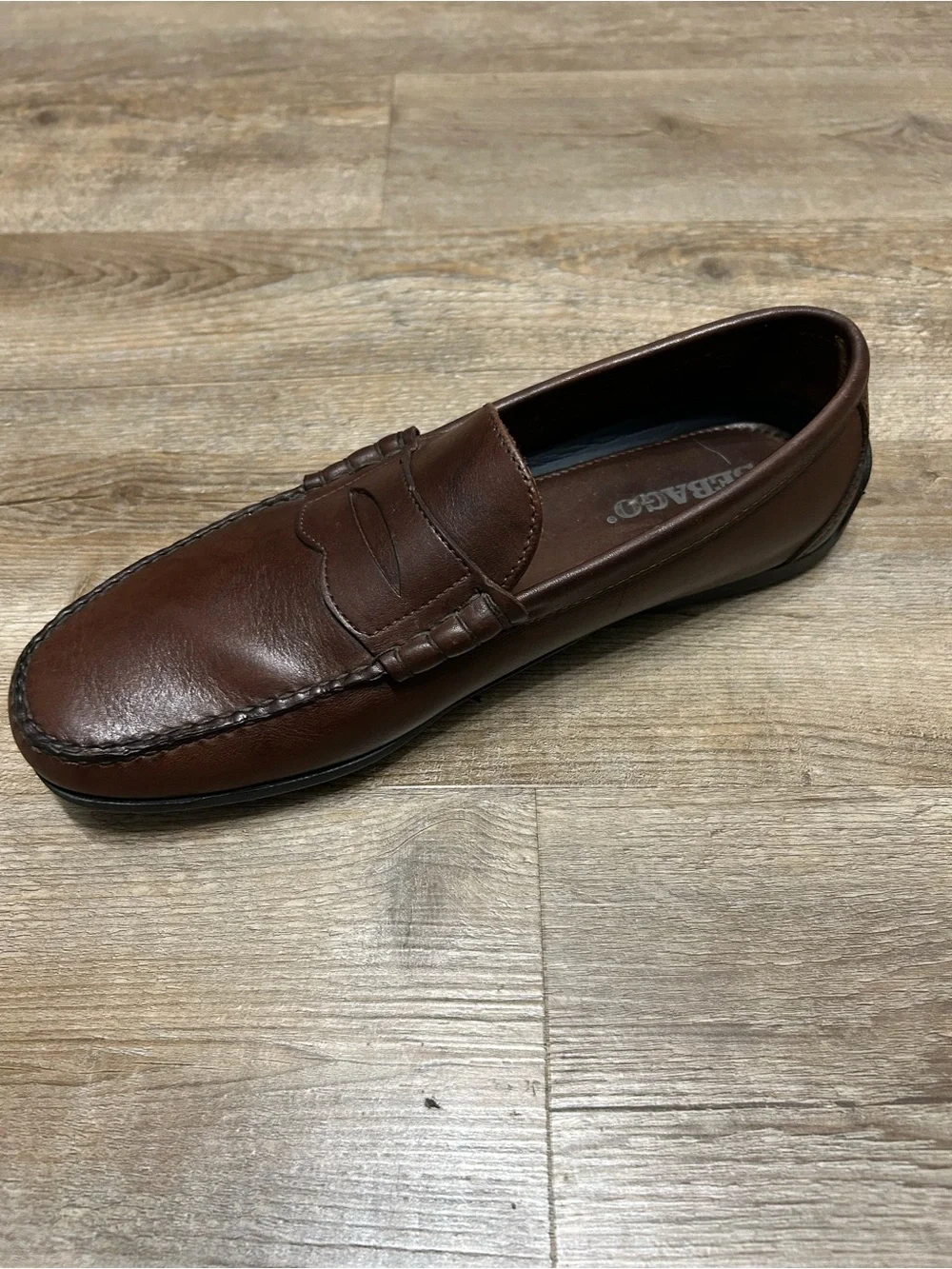 Sebago Men Size 9 M Brown Leather Slip On Penny Loafers Shoes